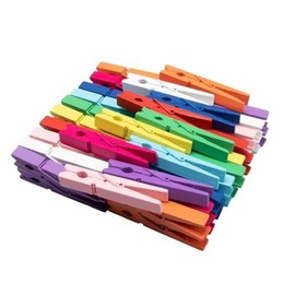 50pcs 10 Random Colors Clothes Pins, Wooden Clothespins, Mini Clothespins, Small Clothes Pin for Closet, Travel, Pants, Socks, Handbags Laundry Storage and Organization