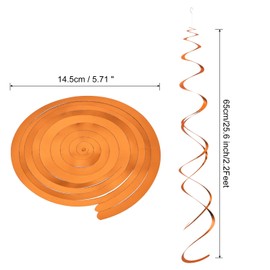 MECCANIXITY 28 Pcs Party Hanging Swirls Double Strip Streamer Ceiling Decorations Hanging Swirling with Hang Tag Hook for Birthday,Wedding,Graduation Party,Class Theme(Orange)