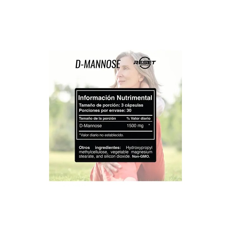 Reset Nutrition D-mannose Salud Urinaria Infecciones 90 Cáps Sabor Sin