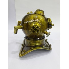 Antique Marine Mini Diving Helmet Divers Replica Mark Us Navy Rustic Vintage Home Decor Gifts