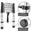 Folding Aluminum Telescoping Extension Ladder - One Button Retraction Extension