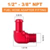 GASHER 2PCS 3/8" NPT Male to 1/2" Barb 90 Degree