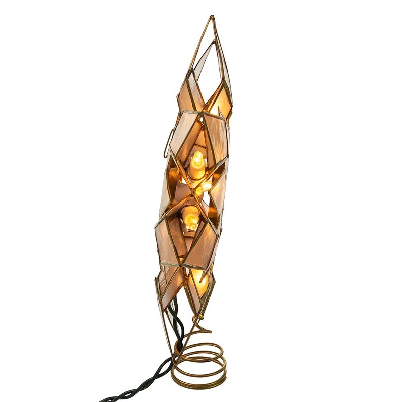 Kurt Adler 8.5-Inch Capiz Star Tree Topper with 10 Clear