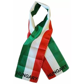 RFCO Hungary Country Lightweight Flag Printed Knitted Style Scarf 8"x60"