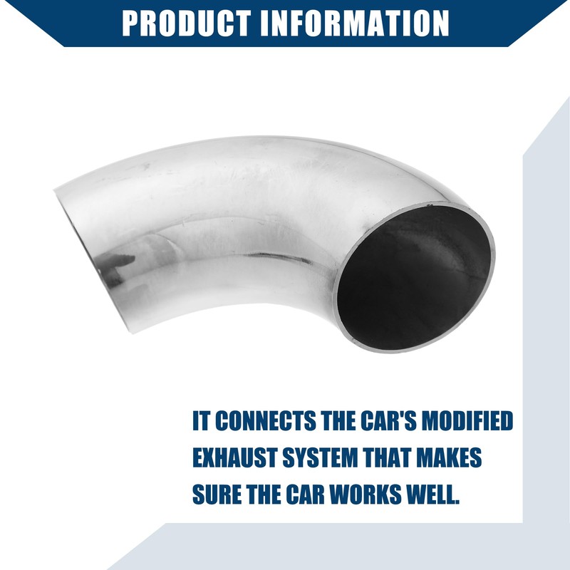 Hihaha OD 2 Inch 90 Degree Exhaust Elbow Pipe SS304