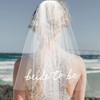 Liyquint Bride To Be Embroidered Veil,White Bridal Veil, Embroidered Wedding