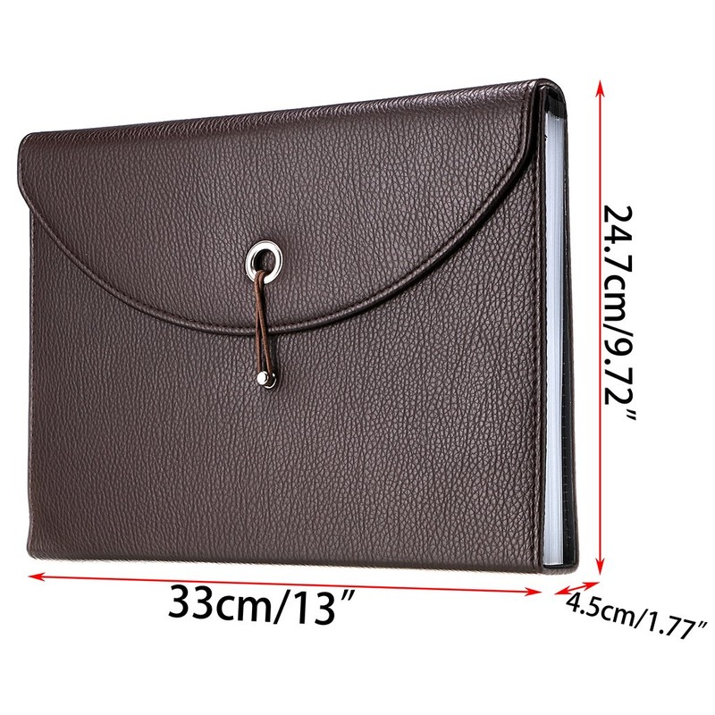 IGNPION PU Leather A4 Expanding Folder File Organisersn 13 Pocket