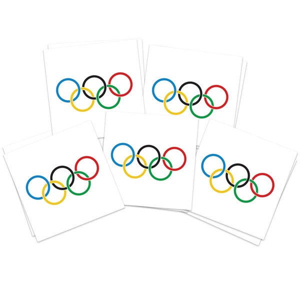 Olympic Rings Temporary Tattoos (10 pack) | Skin Safe | MADE IN THE USA| Removable