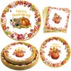 ceiba tree Thanksgiving Paper Plates and Napkins Sets Happy Fall