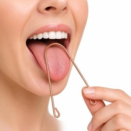 Limpiador Lingual de Cobre 100%, Higiene bucal diaria, Elimina bacterias y ayuda a combatir el mal aliento.