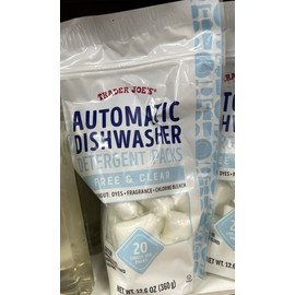 TRADER JOES AUTOMATIC DISHWASHER DETERGENT PACKS 20 count! Free and clear!
