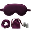 LCBD Silk Satin Sleeping Eye Mask, Dark Purple Sleep Eye