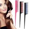 Leinuosen 3 Pcs Triple Teasing Comb for Women Plastic Rat