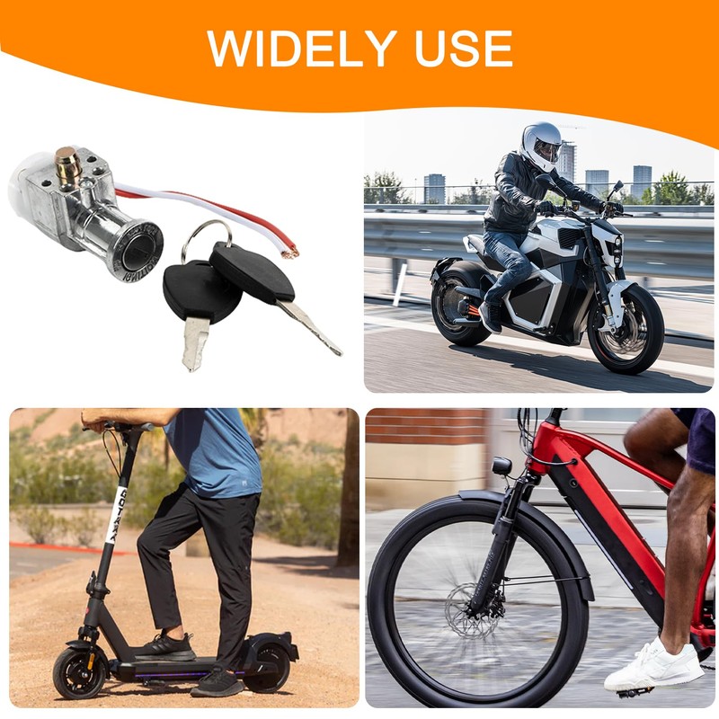PSLER Big Head Key Switch, Heavy Duty E-Bike Battery Lock
