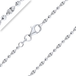 Planetys - Typhoon Ball Chain Changing Silver 925/1000 Rhodium-Plated Width 2.2 mm 40-45-50-55-60-65-70 cm, Sterling silver silver