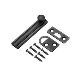 uvbwsBlack 3-inch Solid Brass Surface Bolt Door Sliding Bolt Lock, Heavy-Duty Concealed Sliding Surface Door Bolt, Used for The top of Door Sliding Lock.