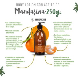 OLEUM VITAE Body Lotion. Crema Corporal con Aceite Esencial de Mandarina. Hidratación Profunda. Con Extractos de Caléndula, Aloe Vera y Manzanilla. 250gr