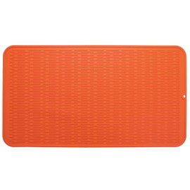MicoYang Silicone Dish Drying Mat for Multiple Usage,Easy clean,Eco-friendly,Heat-resistant Silicone Mat for Kitchen Counter or Sink,Refrigerator or Drawer Liner Orange XXXXL 32 inches x 18 inches