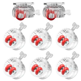 Dayinkes Self Adhesive Caster Wheels, 8 PCS 360°Rotation Mini Caster Wheels, Universal Wheel with Ball Bearings, Thickened Silent Furniture Casters, for Furniture Appliances, Support 120kg（Clear）