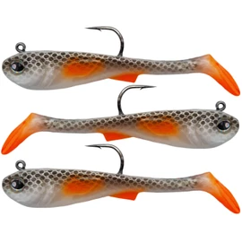 FISHN® GRUMPYbaby Rubberfish Set - Weight: 13g, Length: 11cm - Extreme swimming action, fishing lures for pike fishing, Softbait (3 pieces) (GRUMPYbaby Real Ghost)