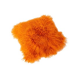 Genuine Mongolian Sheepskin Cushion Pillowcase 40x40cm (big variety of colours) JAY12 colour orange