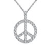 Ginger Lyne Collection Peace Sign Pendant Necklace for Women Sterling