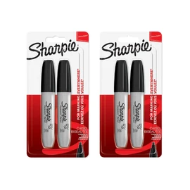 Sharpie Permanent Markers | Chisel Tip | Black | 2x 2 Count