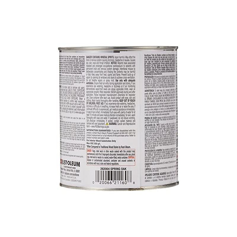 Varathane Premium Fast Dry Wood Stain, Quart, Spring Oak