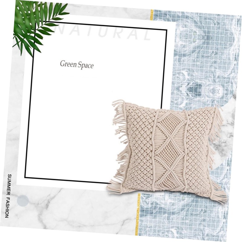 MERRYHAPY Unique Hand Woven Pillow Covers Linen Bolster Case Skin-Friendly