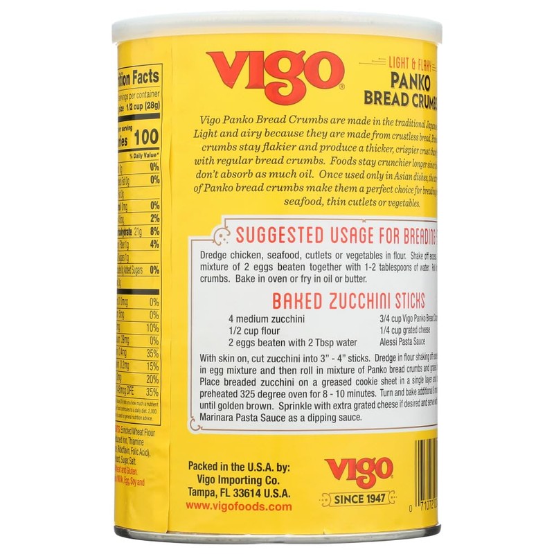 Vigo Breadcrumb Panko Plain, 8 oz (Packaging May Vary)