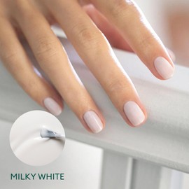 Manucurist Green Flash LED Gel Nail Polish - Milky White - 12-Free, Bio-Sourced (84%) Nail Polish - Made in France - 0.5 fl oz