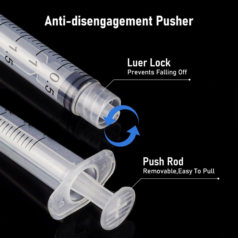 3ml/cc Syringe Measuring Tools 23G 25mm,Clear Graduations Suitable for Scientific