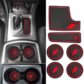 Auovo Anti dust Mats for Charger 2021 2015-2022 Accessories Custom Fit Cup Holder Liners Mats(24pcs/Set, Red)