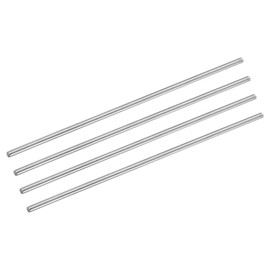 sourcing map Pack of 4 304 Metal Garden Poles, 5 mm x 250 mm Metal Rods for DIY Crafts, Motorcycle, Decoration, Garden