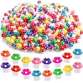DIYDEC 100pcs Mini Resin Mushroom 8 Colors Small Mushrooms Figures Tiny Resin Mushrooms Plastic Little Miniature Mushrooms Bulk for Dollhouse Decor Micro Fairy Garden Landscape Aquarium Tiny Toys