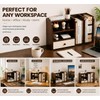 Desktop Organizer with Drawer & Dual File Compartments, Multi-Functional MDF