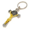 Gold Jesus Crucifix Keyring Holy Cross Keychain Religious St Benedict