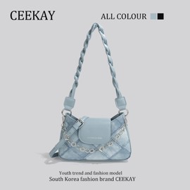 CEEKAY Women's Shoulder Bag, Handbag, Pochette, Crossbody Handbag, 3 Way, Lightweight, Smaller, Mini Bag, Large Capacity, Bag, Travel, Work, Office, Small Storage, Cute, blue
