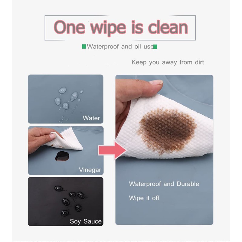 NAN Wind Women Kitchen Apron with Big Pockets,Long Sleeves Waterproof