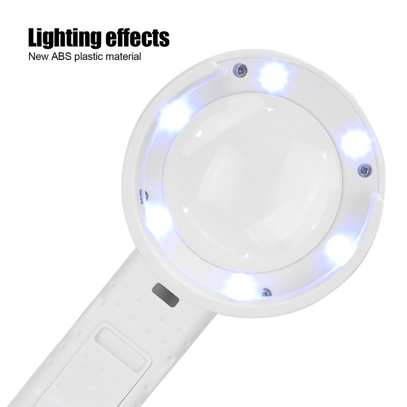 Desktop Handheld LED Magnifier 7X USB Battery Powered Reading Magnifying