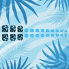 24Pcs Blue Leopard Press on Toenails Short Square Fake Toe