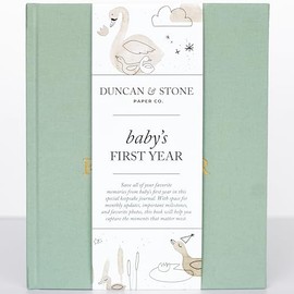 Baby First Year Book (Sage Green, 112 Pages) - Memory & Milestone Baby's First Year Photo Album from Pregnancy to First Year – Baby Book Keepsake Gift