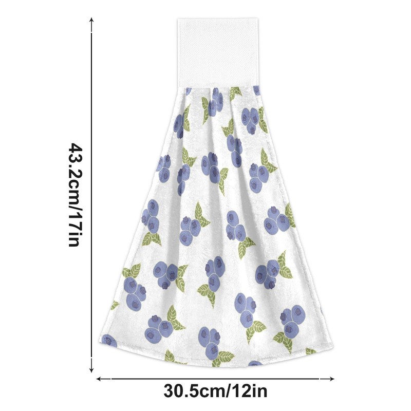 Blueangle Set of 2 Blueberry Hanging Tie Towels Kitchen Hand