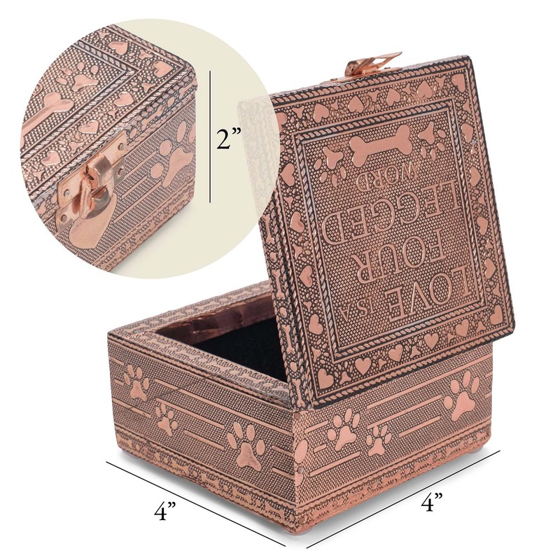 Cottage Garden Home Dog Pawprint Copper Tone Metal Jewelry Keepsake