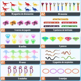 Juguetes para Piñatas Infantiles,120pcs Recuerdos Fiesta Infantil,Juguete Piñata Surtidos para Niños de 3+ Años,Juguet Granel de Caja para Recompensa de Clase, Rellenos de Piñata, Premios de Carnaval