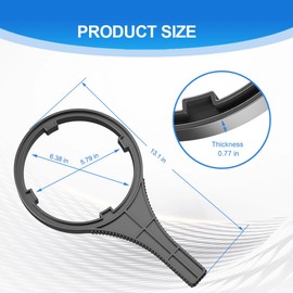 Durable Water Filter Wrench (6.38" Max Inner Diameter) for Big Blue-Style Filter Housings - Anti-Aging Opener Wrench for Whole House Water Filter Systems Using 4.5"x 10" or 4.5"x 20" Cartridges