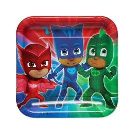 PJ Masks Square Paper Plates - 9" - Multicolor - Pack of 8
