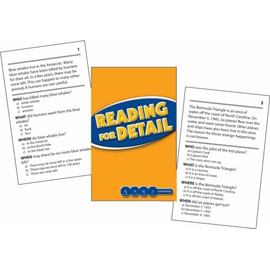 Edupress Reading Comprehension Practice Cards, Reading for Detail, Blue Level (EP63062)
