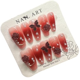 Press on nails,JC Handcrafted Press On Nails Kit, Short Length Nail Press Ons, Durable, Easy Application, Stylish Impress Press On Nails,Perfect for Daily Wear & Special Occasions (F3, M)