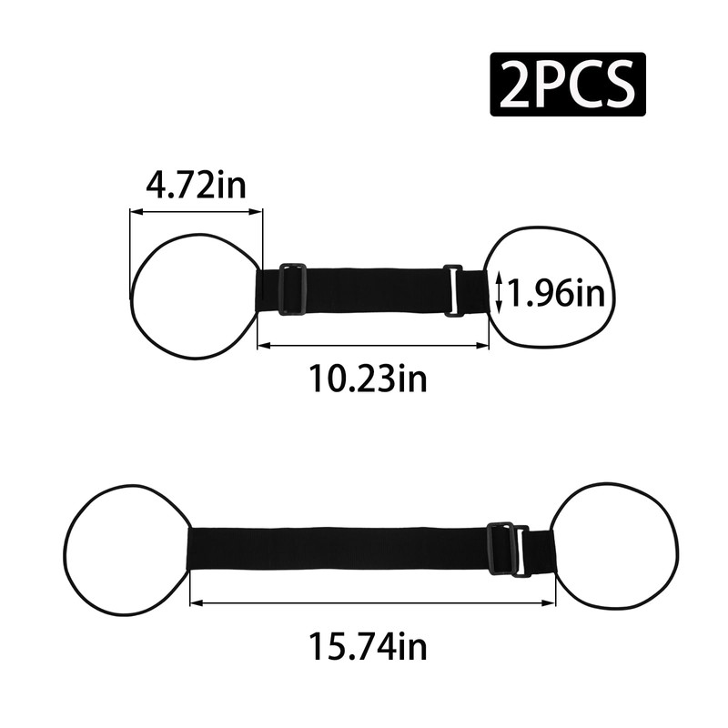 JAKOUE 2 Pack Black Luggage Straps - Lightweight Elastic Travel